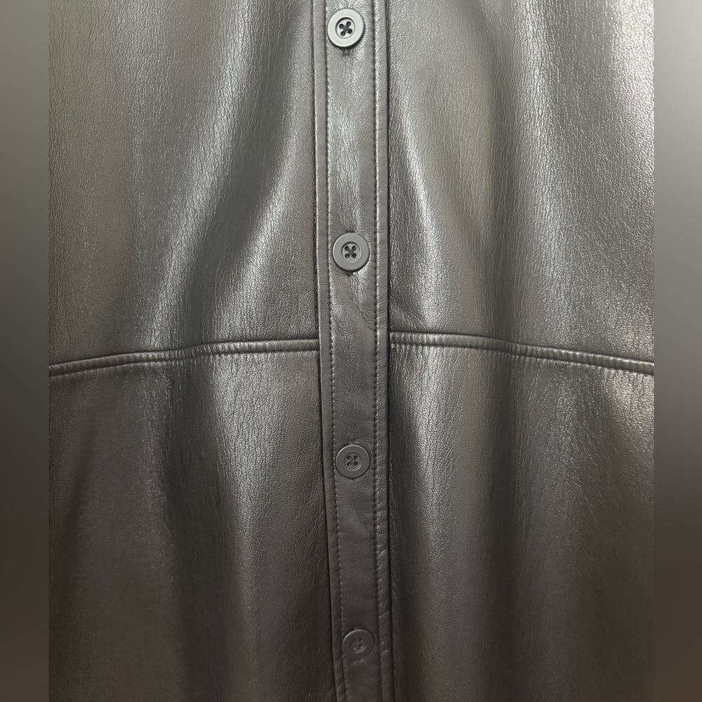 Aritzia Babaton Pelli Faux Leather Shirt Jacket Black XS - Picture 5 of 11
